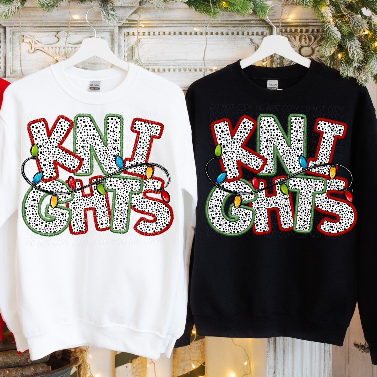 Knights Christmas Light Mascots (City) DTF Transfer