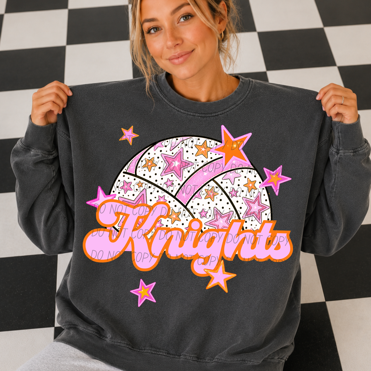 knights pink volleyball (city) DTF transfer