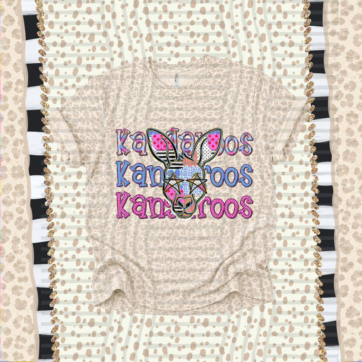 Kangaroos-Dolly Doodle Print (Caplinger) DTF Transfer