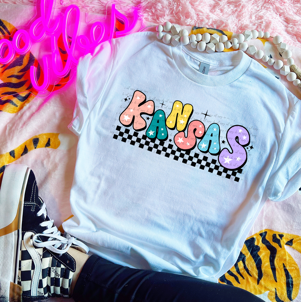 Kansas Colorful Groovy Font 89160 DTF Transfer