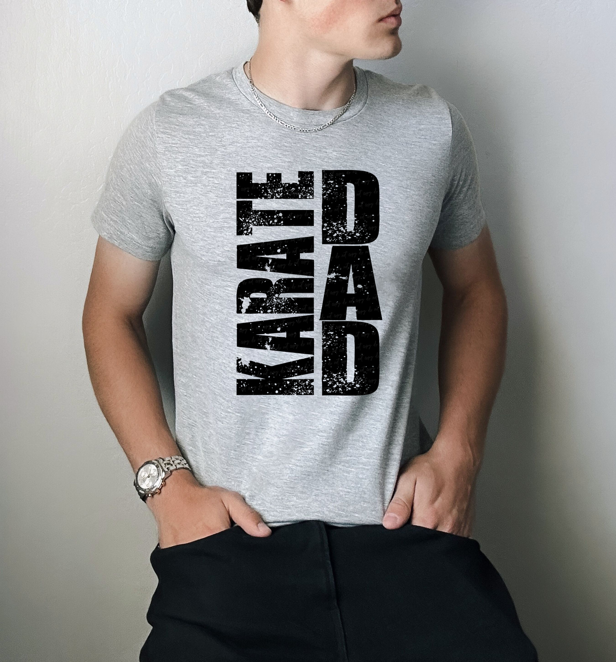 Karate Dad Black Font Distressed 111408 DTF transfer