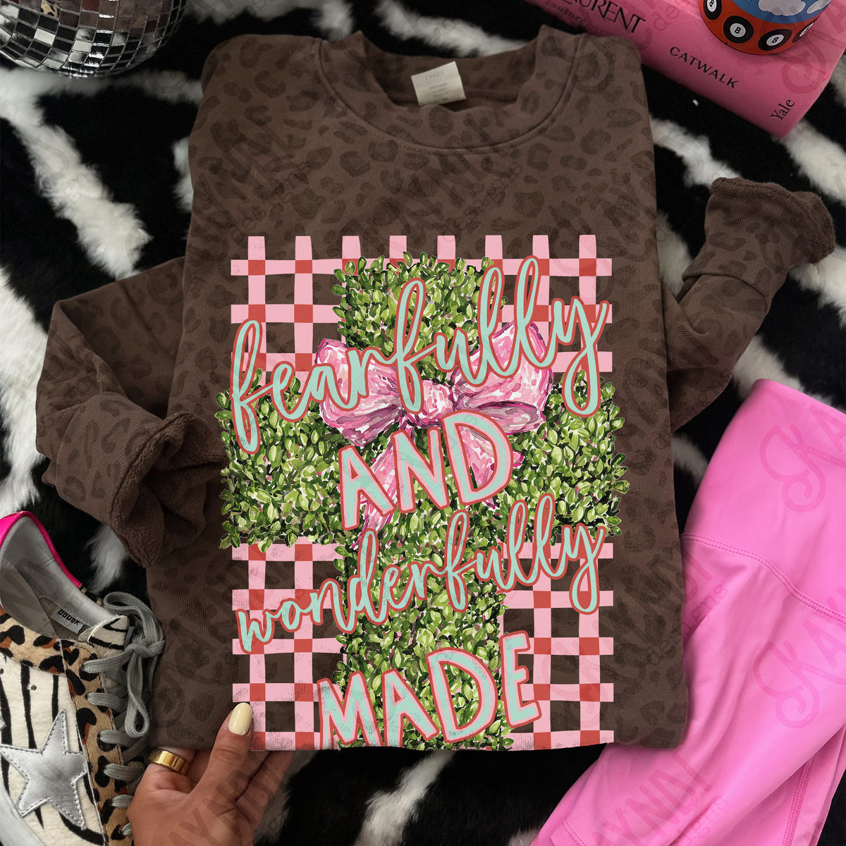 Fearfully and wonderfully made grass cross (Kayndi) DTF Transfer
