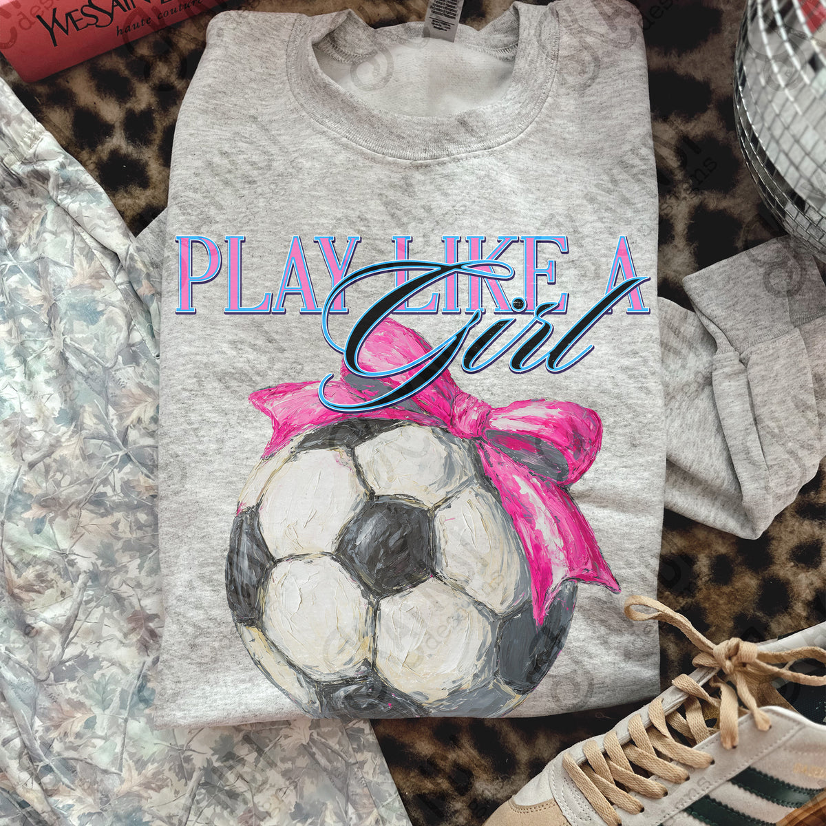 Play like a girl PINK bow (Kayndi) DTF Transfer