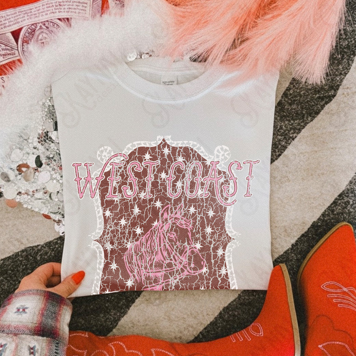 West coast pink and brown frame (Kayndi) DTF Transfer