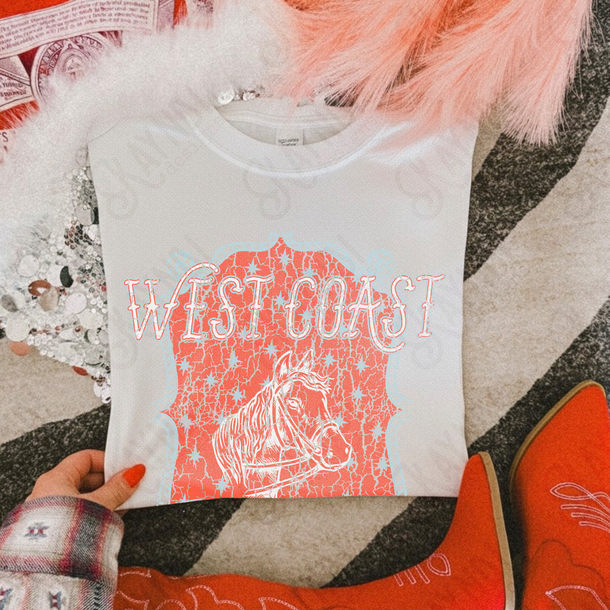 West coast red and blue frame (Kayndi) DTF Transfer