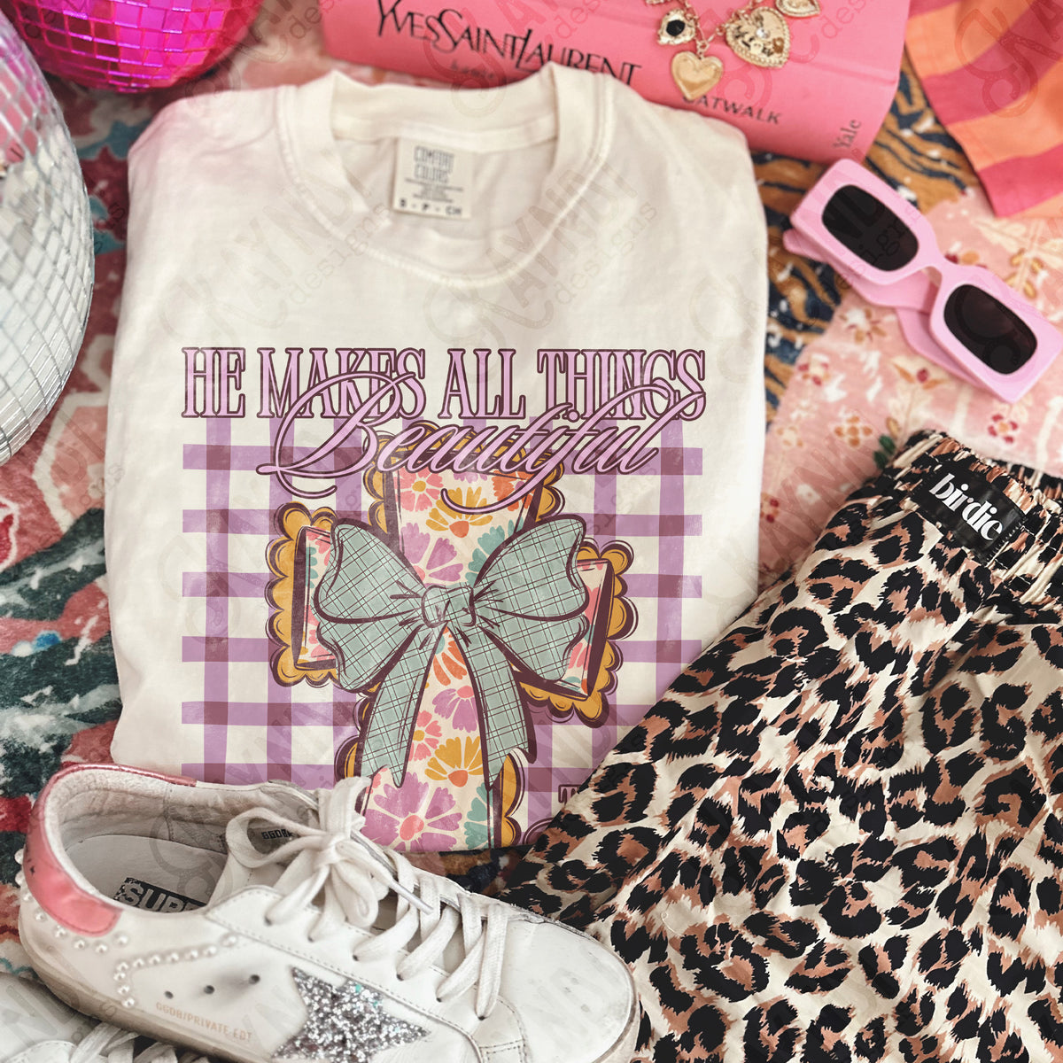He makes all things possible floral cross (Kayndi) DTF Transfer