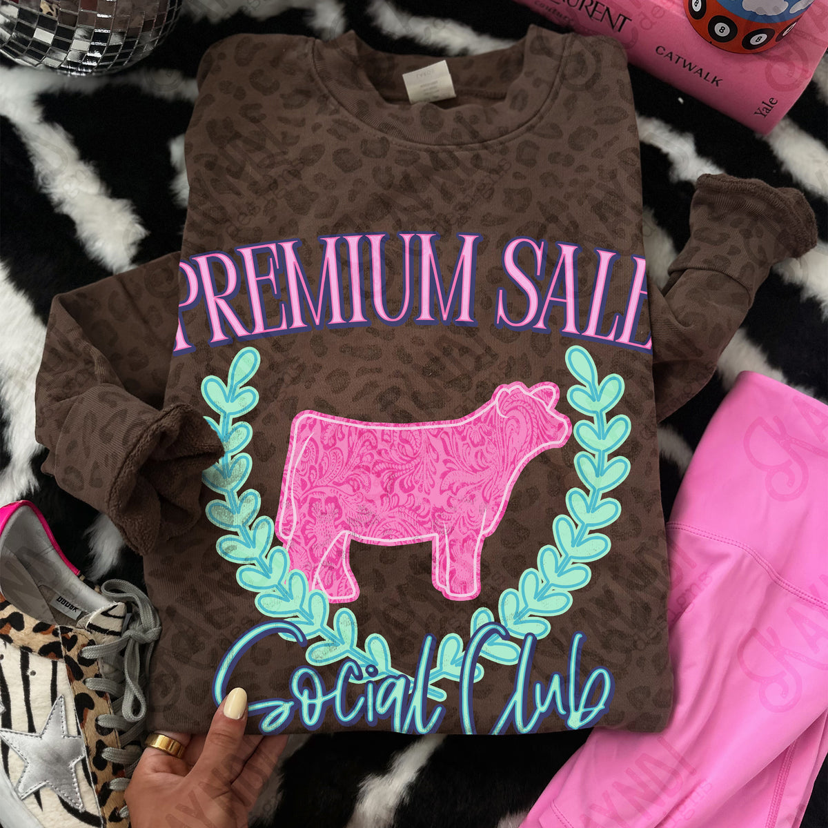 Premium sale cow social club PINK (Kayndi) DTF Transfer