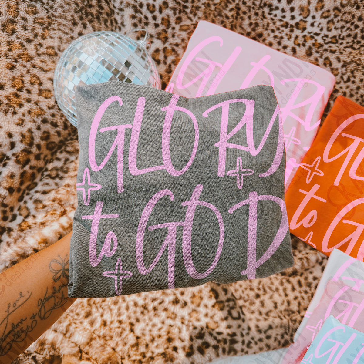 Glory to God PINK with stars (Kayndi) DTF Transfer