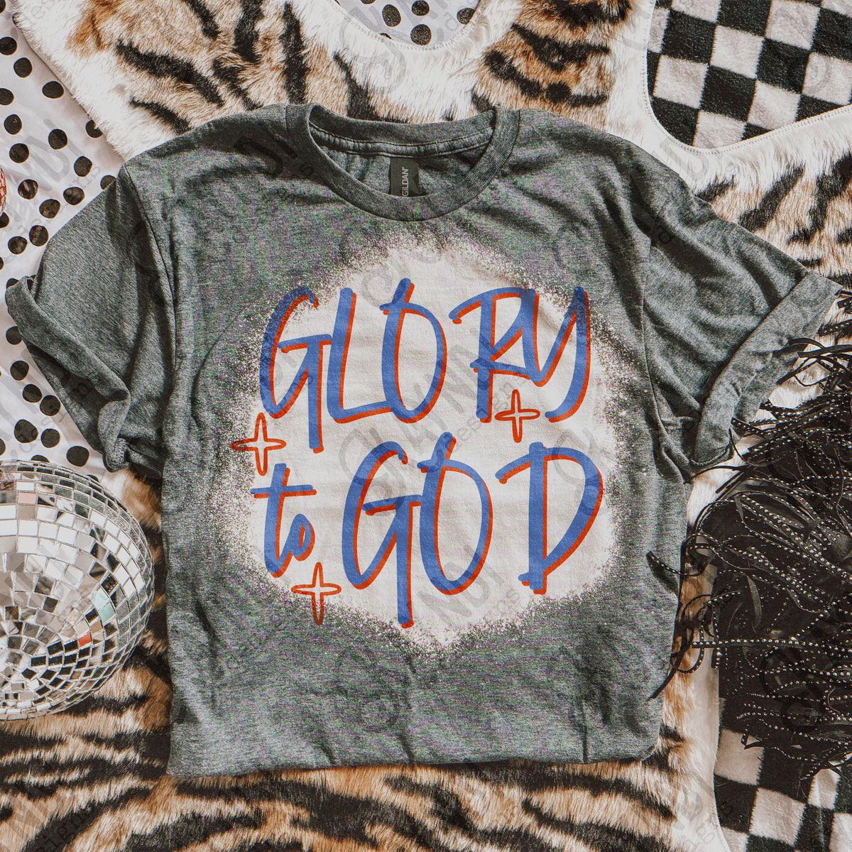 Glory to God BLUE with stars (Kayndi) DTF Transfer