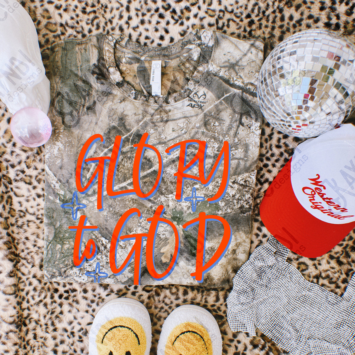 Glory to God RED with stars (Kayndi) DTF Transfer