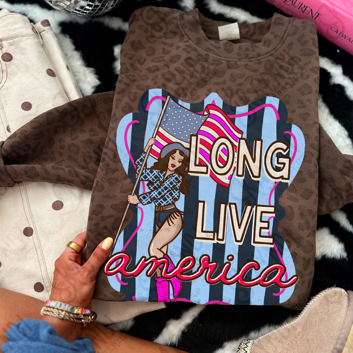 Long live American cowgirl (Kayndi) DTF Transfer