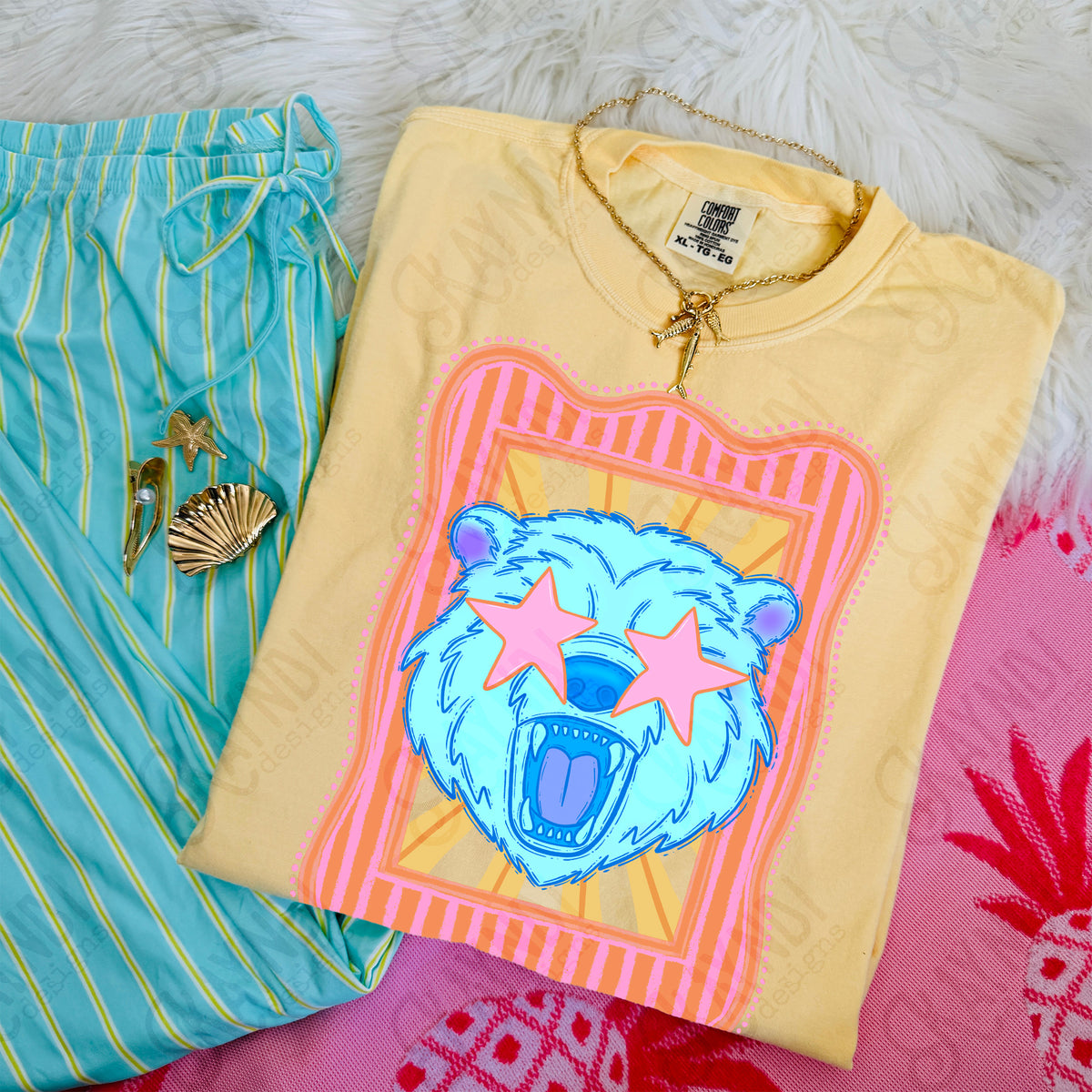 Preppy Mascot Blue Bear (Kayndi) DTF Transfer