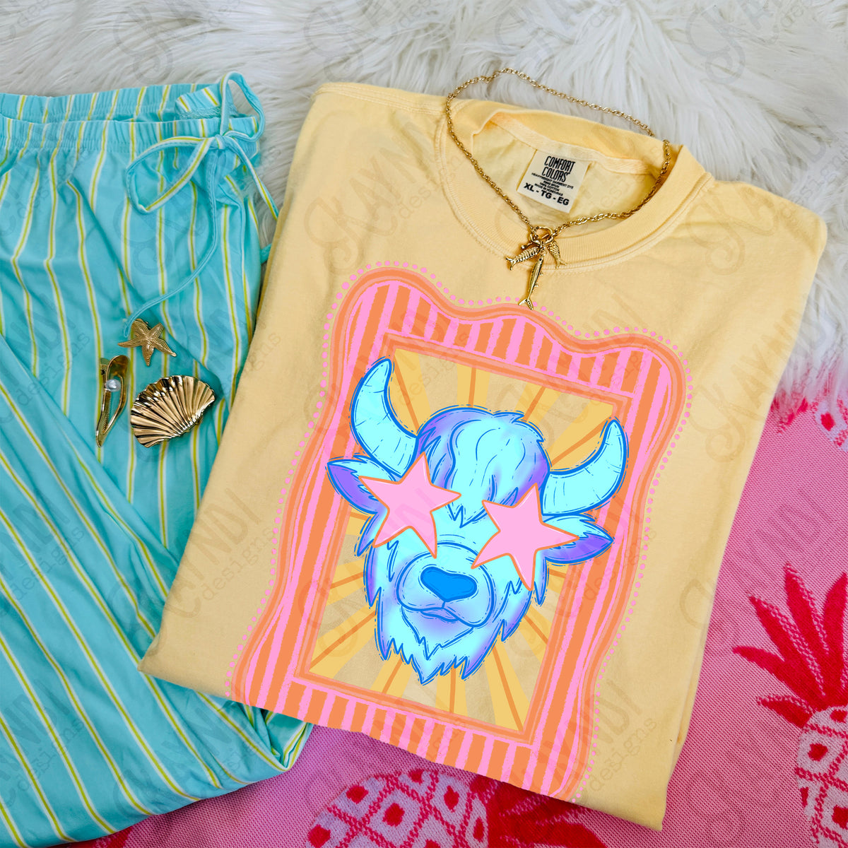 Preppy Mascot Blue Bison (Kayndi) DTF Transfer