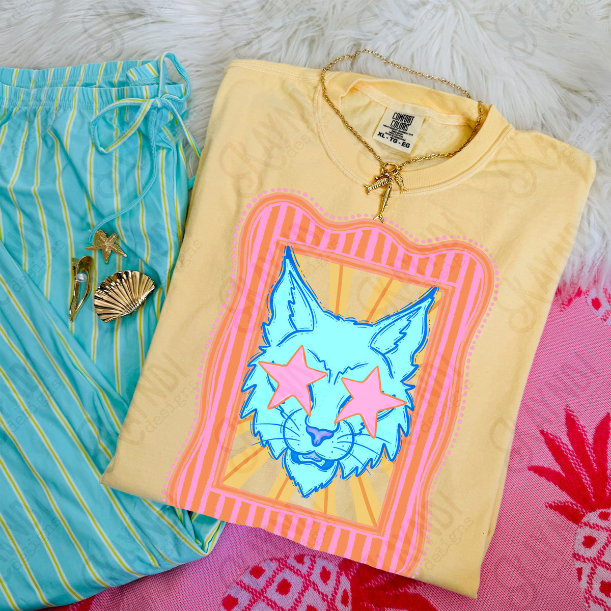 Preppy Mascot Blue Bobcat (Kayndi) DTF Transfer