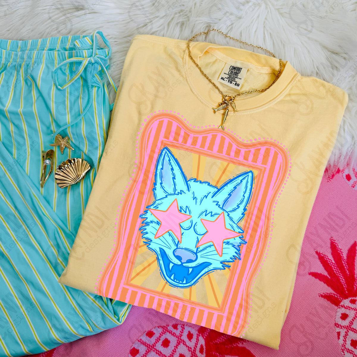 Preppy Mascot Blue Coyote (Kayndi) DTF Transfer
