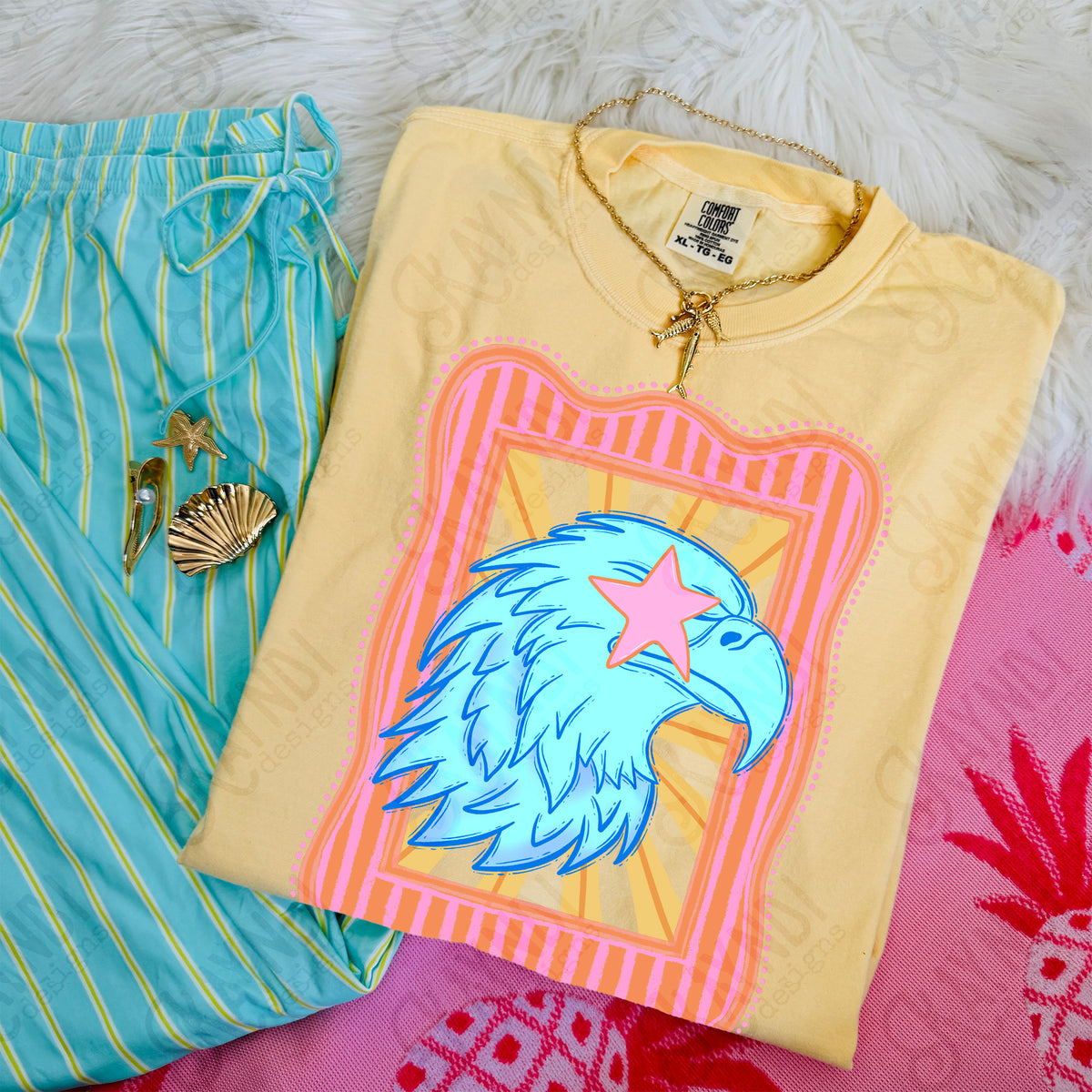 Preppy Mascot Blue Eagle (Kayndi) DTF Transfer