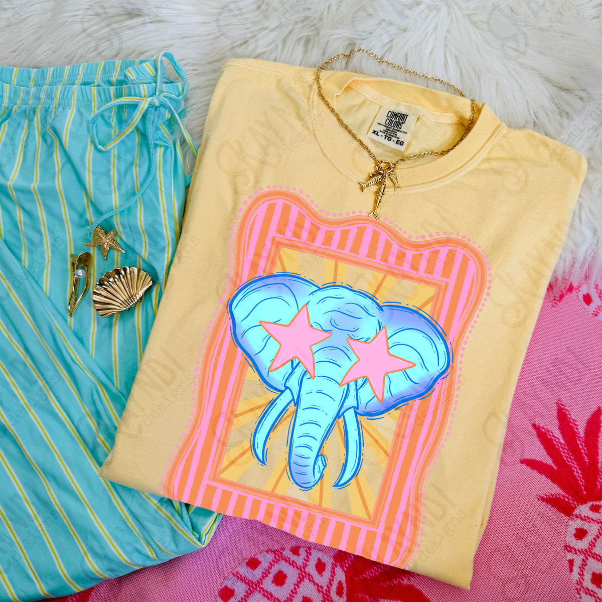 Preppy Mascot Blue Elephant (Kayndi) DTF Transfer