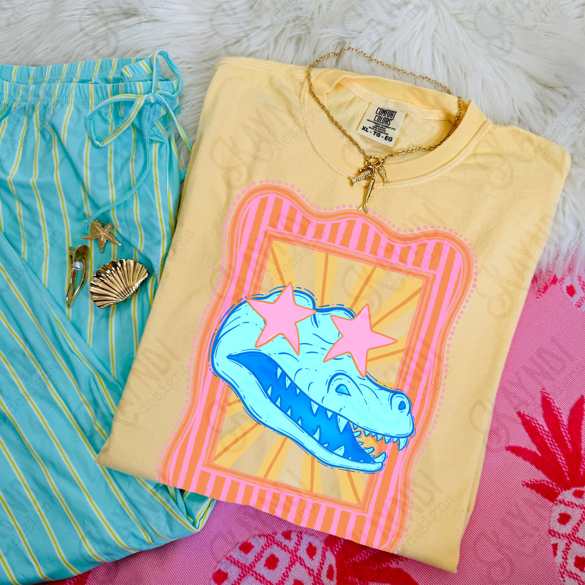 Preppy Mascot Blue Gator (Kayndi) DTF Transfer