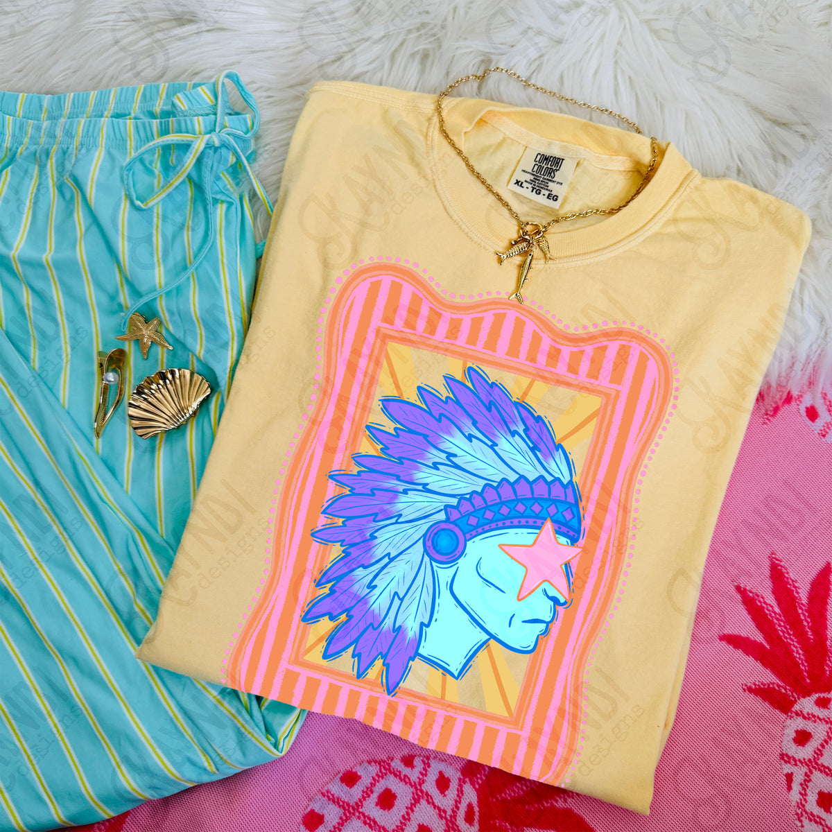 Preppy Mascot Blue Indian (Kayndi) DTF Transfer
