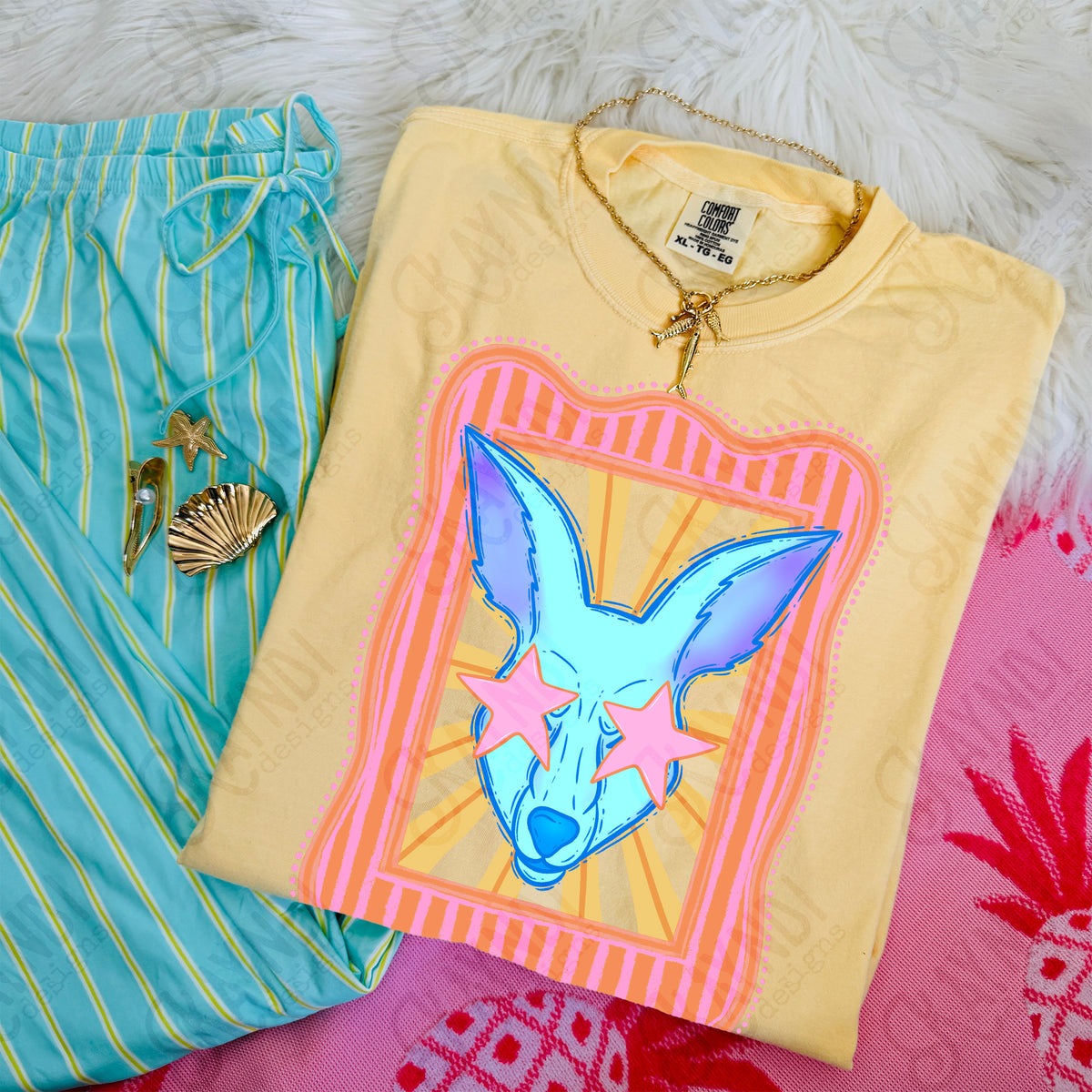 Preppy Mascot Blue Kangaroo (Kayndi) DTF Transfer