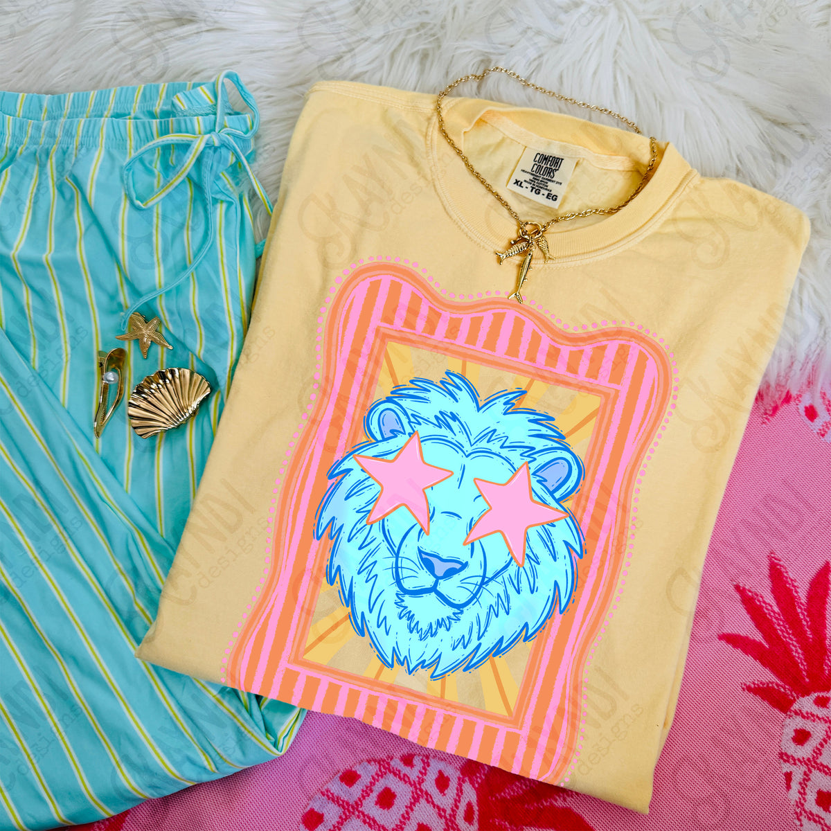 Preppy Mascot Blue Lion (Kayndi) DTF Transfer