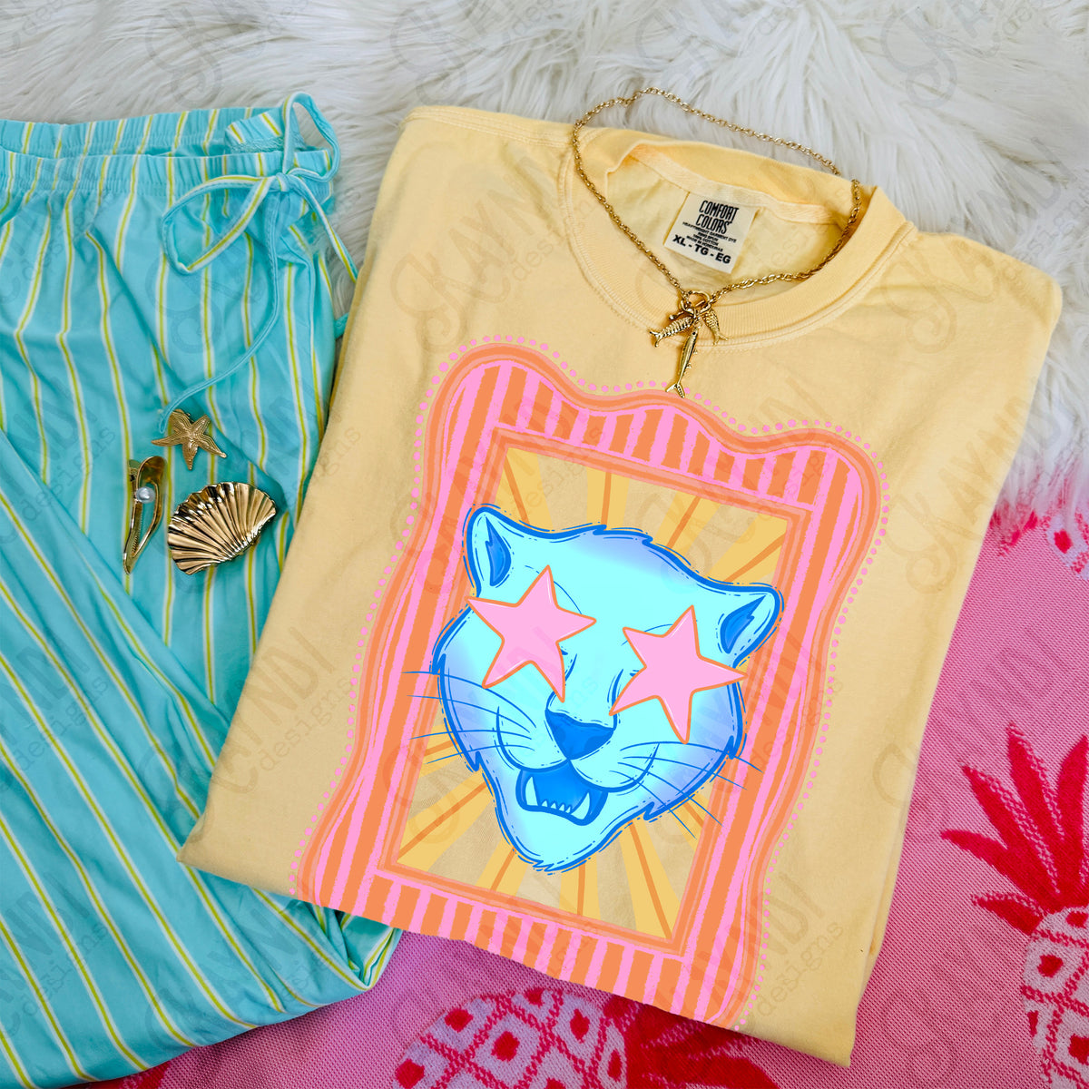 Preppy Mascot Blue Panthers (Kayndi) DTF Transfer