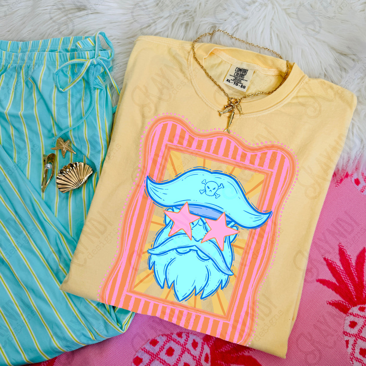 Preppy Mascot Blue Pirate (Kayndi) DTF Transfer