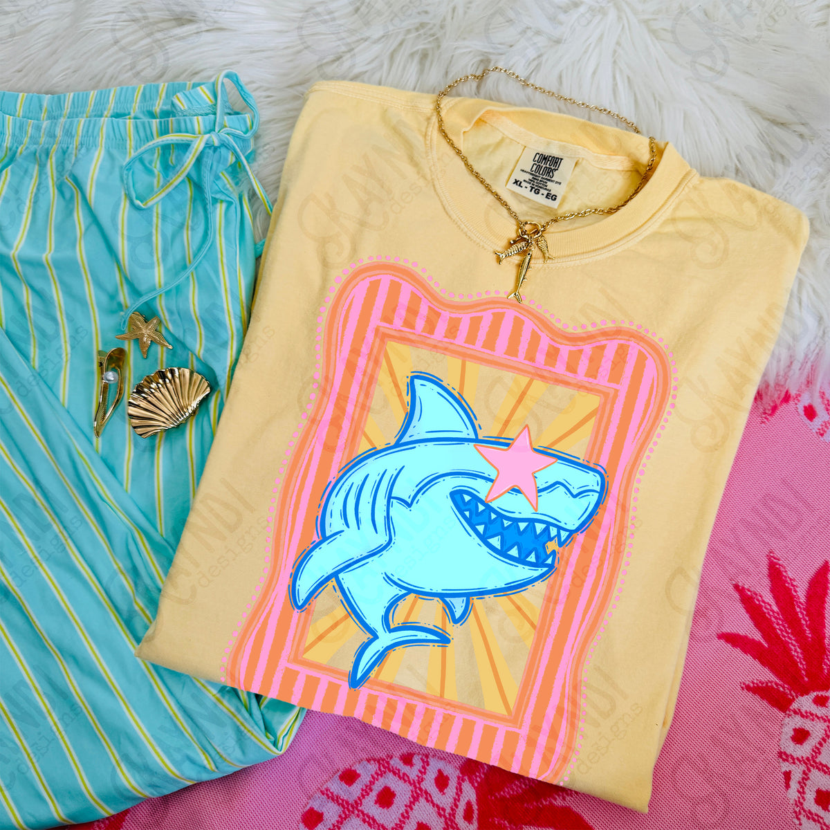 Preppy Mascot Blue Shark (Kayndi) DTF Transfer