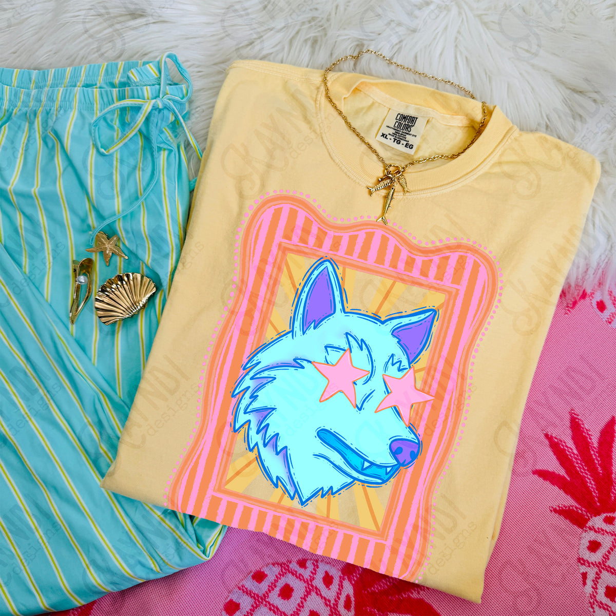 Preppy Mascot Blue Wolf (Kayndi) DTF Transfer
