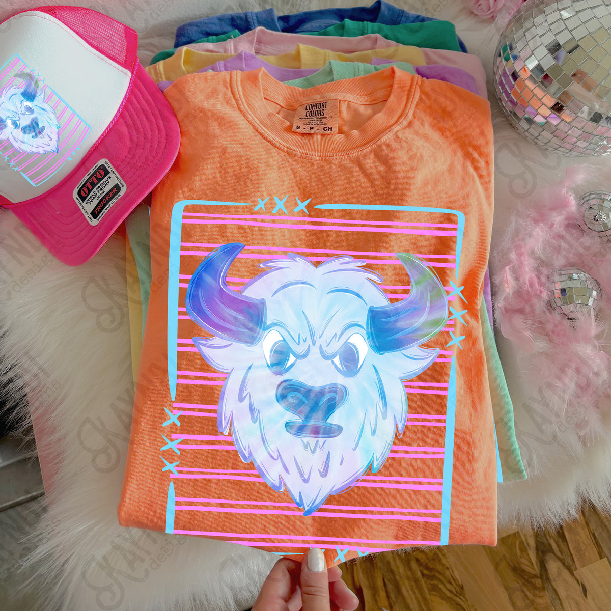 Buffalo tie dye striped (Kayndi) DTF Transfer