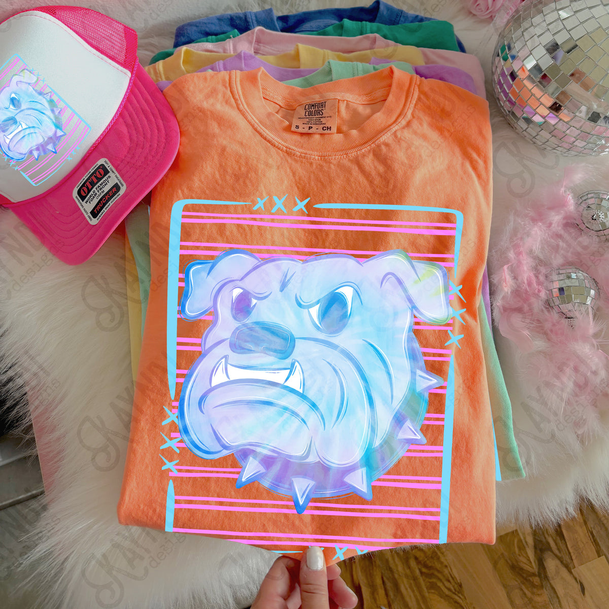 Bulldogs tie dye striped (Kayndi) DTF Transfer