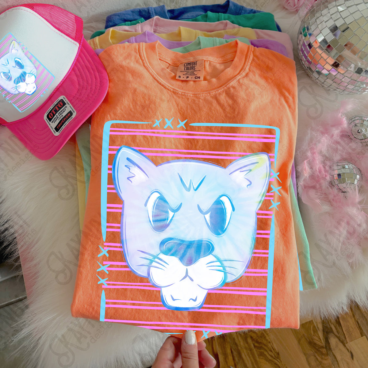 Cougars tie dye striped (Kayndi) DTF Transfer