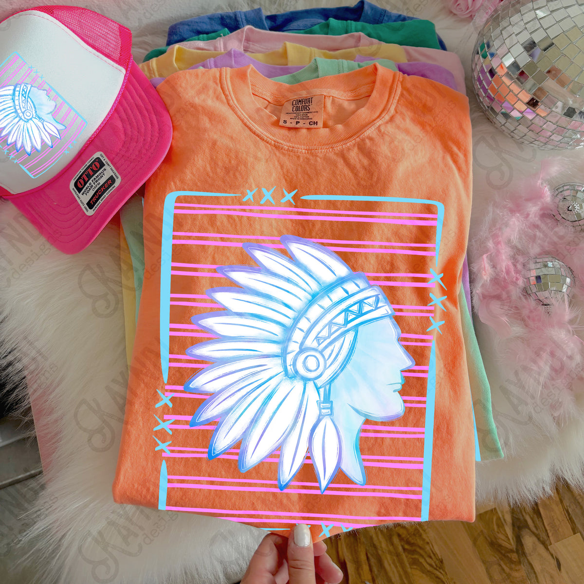 Indians tie dye striped (Kayndi) DTF Transfer