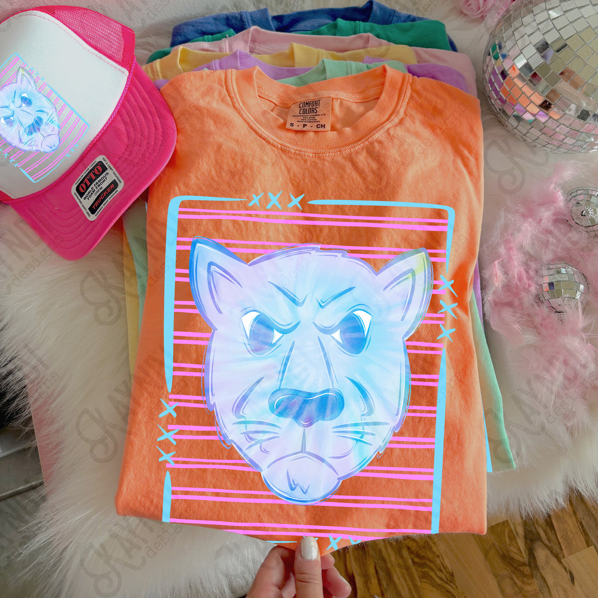 Panthers tie dye striped (Kayndi) DTF Transfer