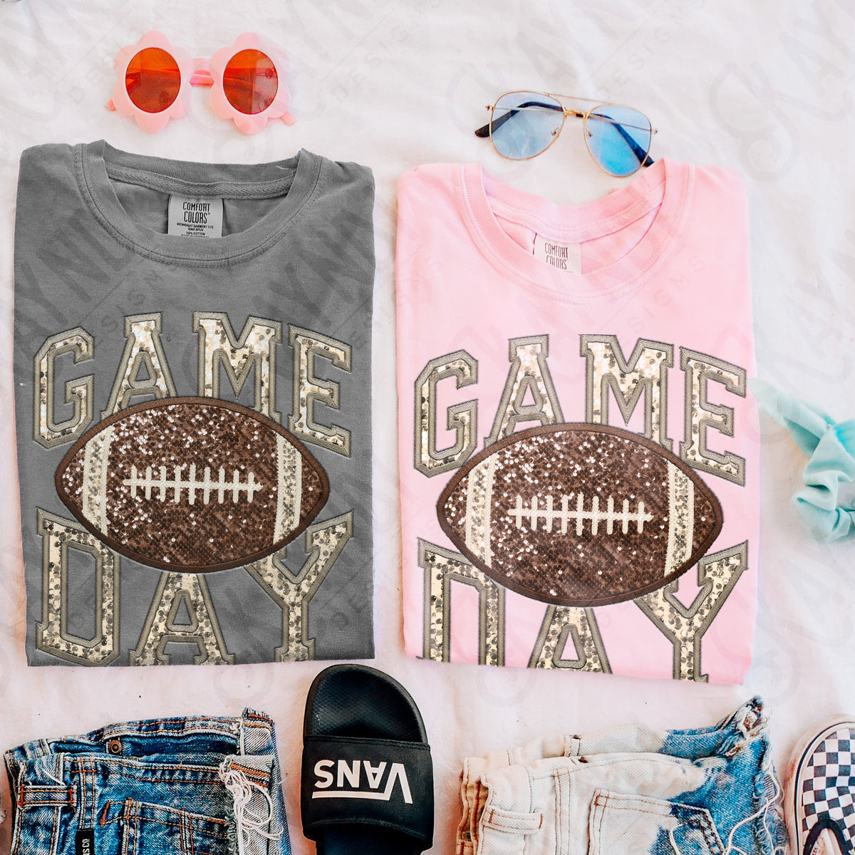 Game day football faux sequins CHAMPANGE (Kayndi) DTF Transfer