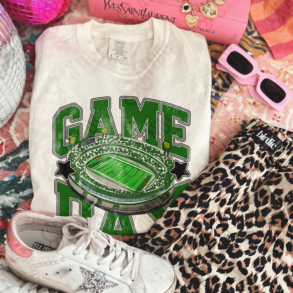 Game day football stadium GREEN (Kayndi) DTF Transfer