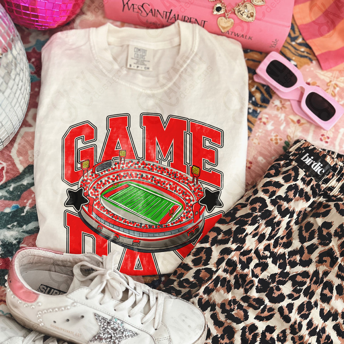 Game day football stadium RED (Kayndi) DTF Transfer