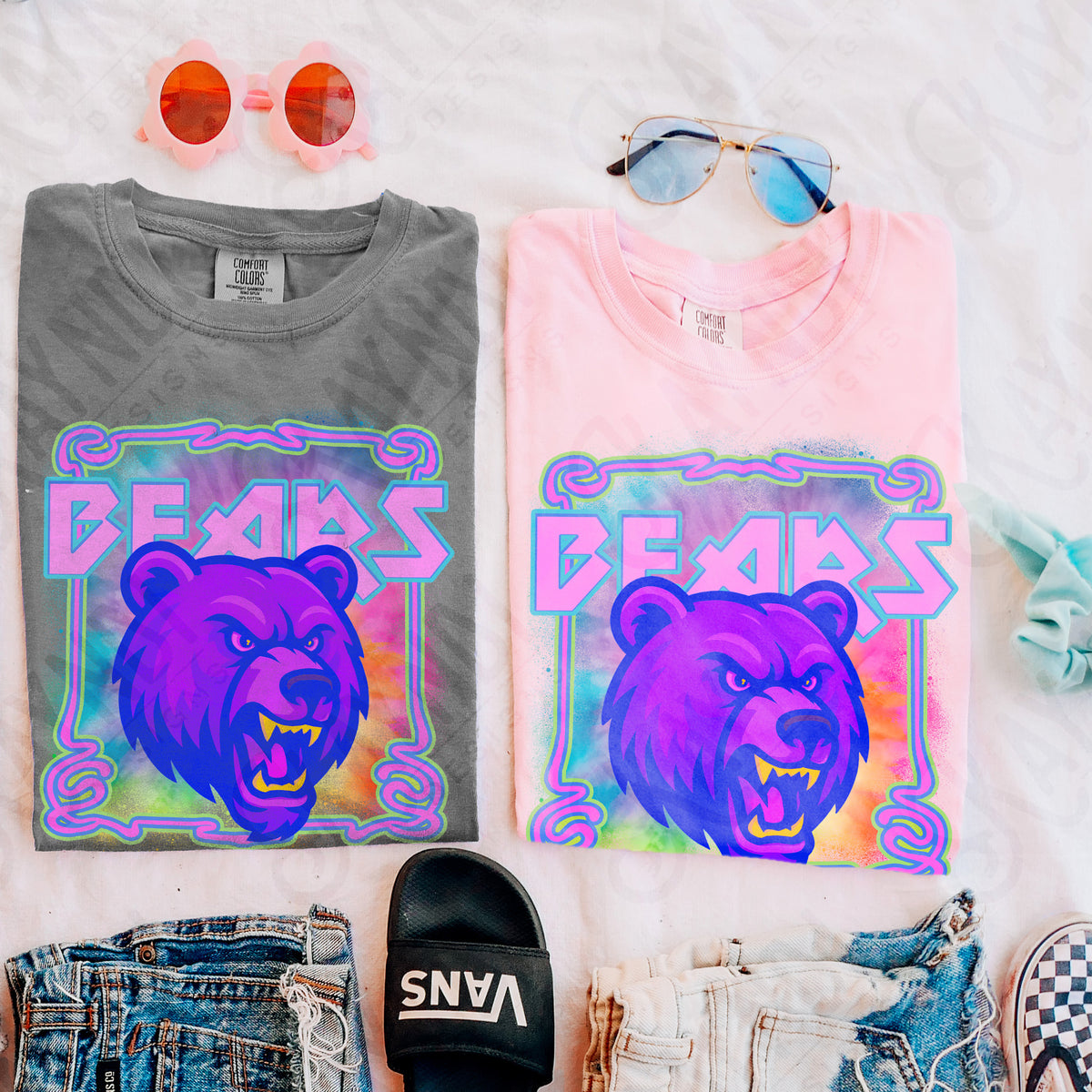 Bears neon tie dye (Kayndi) DTF Transfer