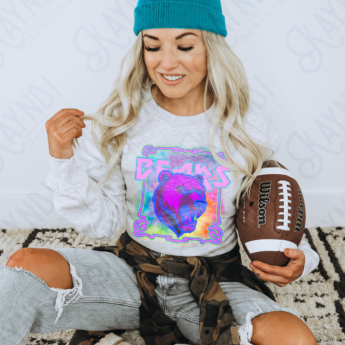 Bears neon tie dye (Kayndi) DTF Transfer