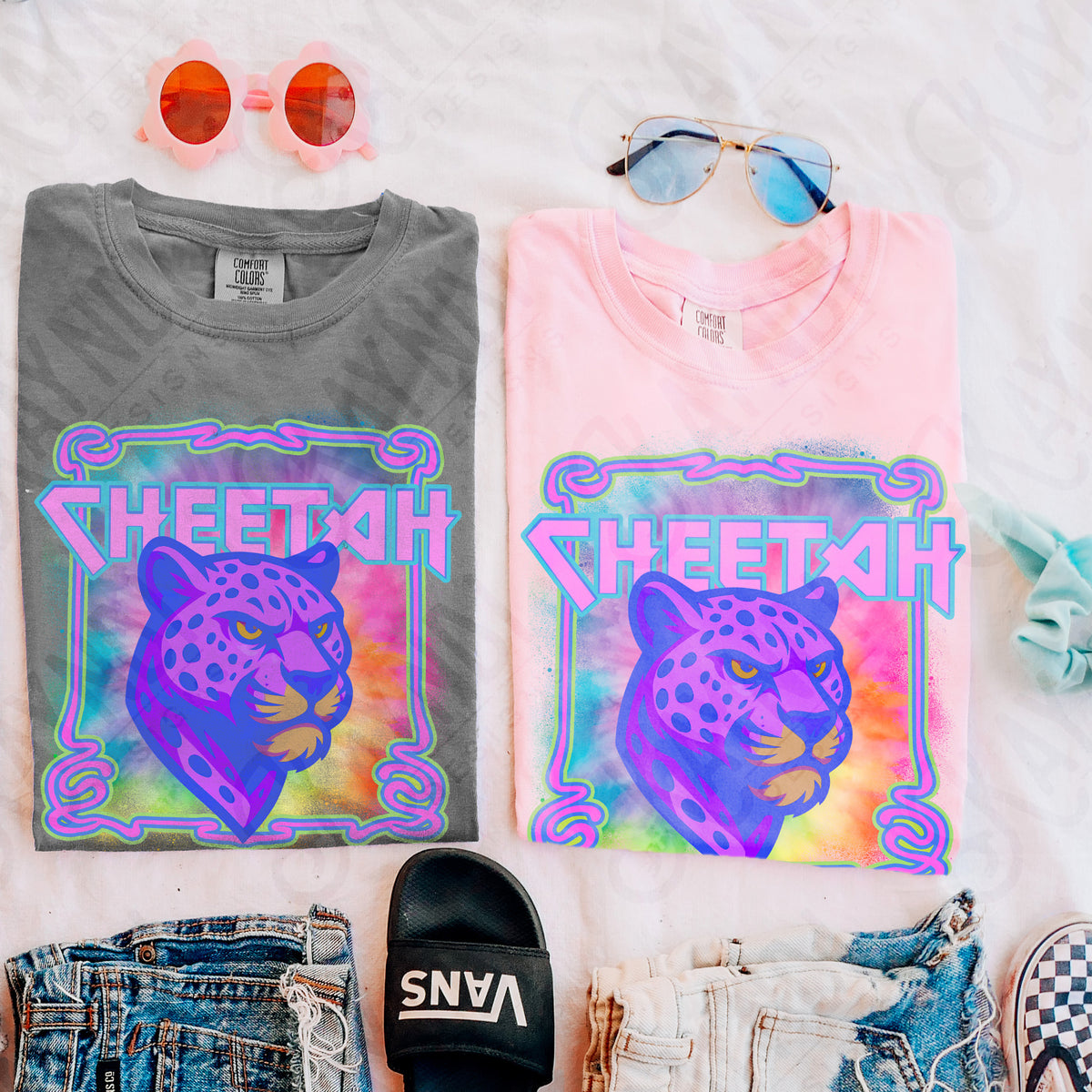Cheetah neon tie dye (Kayndi) DTF Transfer