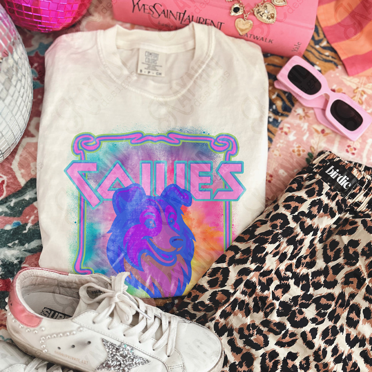 Collies neon tie dye (Kayndi) DTF Transfer