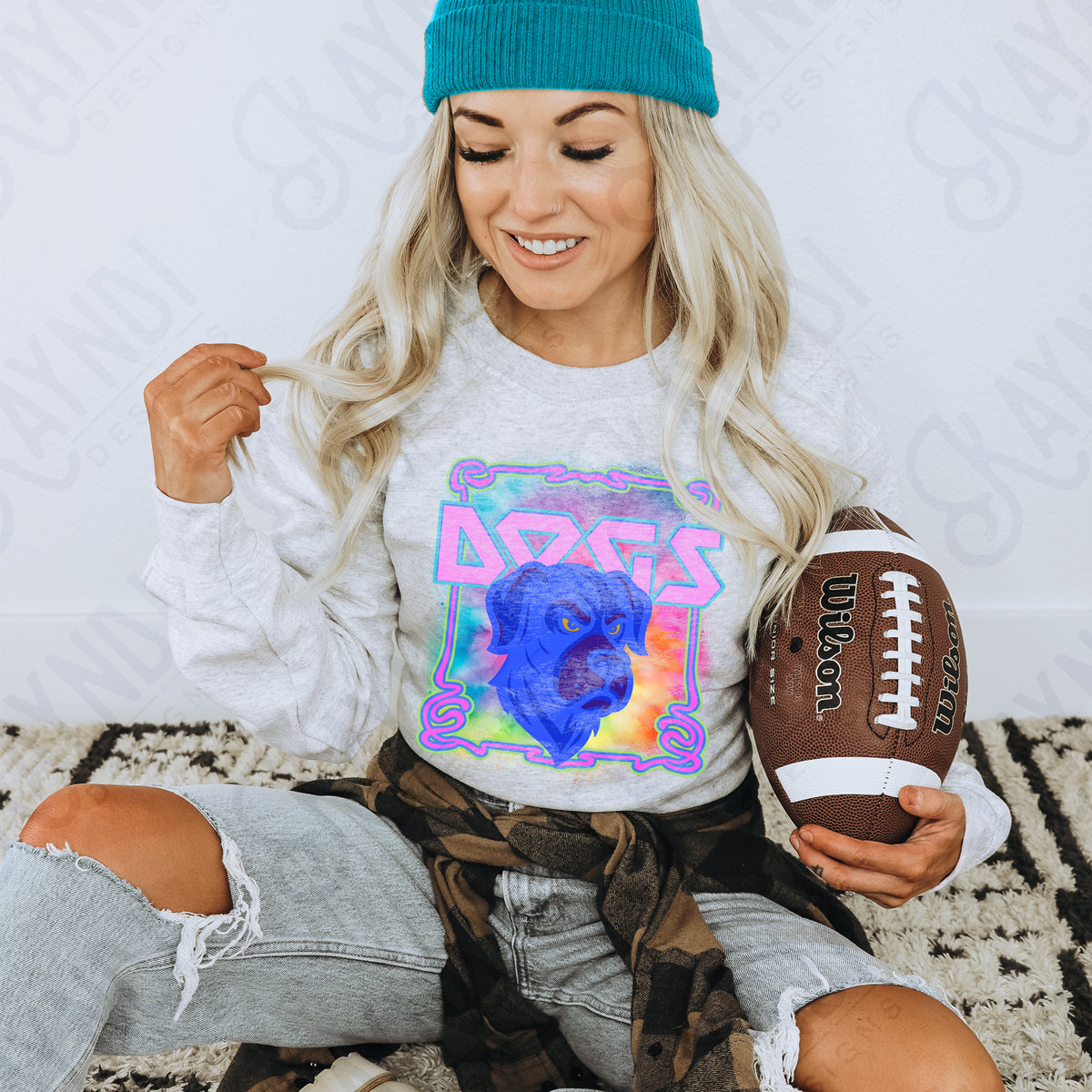 Dogs neon tie dye (Kayndi) DTF Transfer