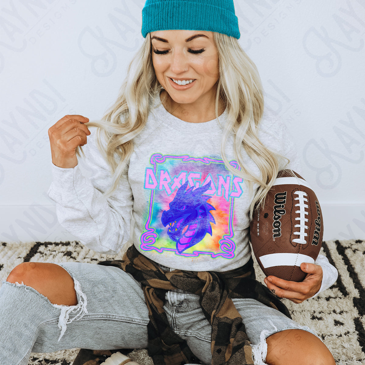 Dragons neon tie dye (Kayndi) DTF Transfer