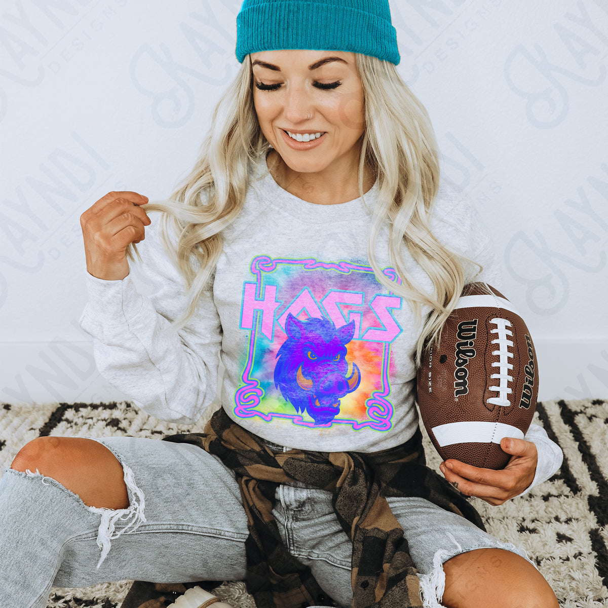 Hogs neon tie dye (Kayndi) DTF Transfer
