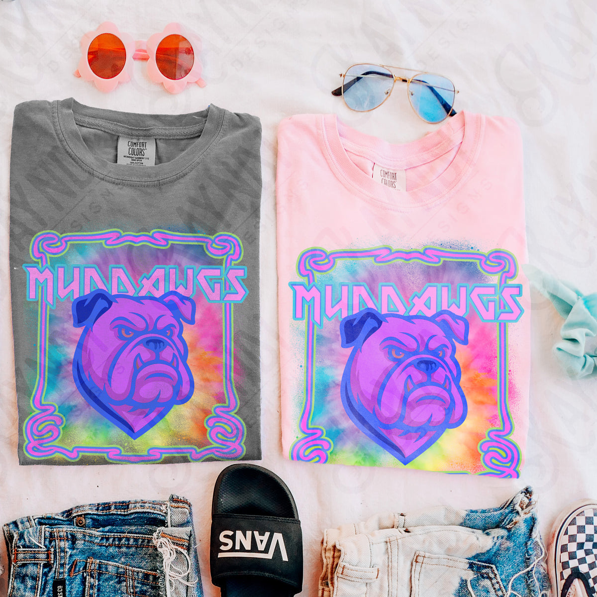 Muddawgs neon tie dye (Kayndi) DTF Transfer