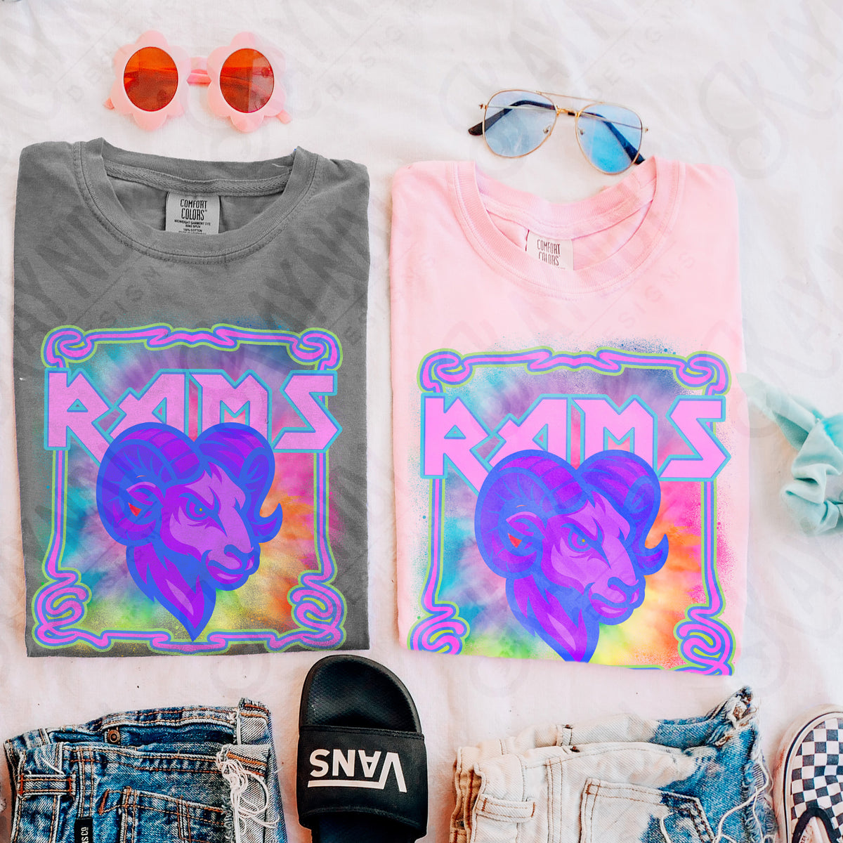 Rams neon tie dye (Kayndi) DTF Transfer