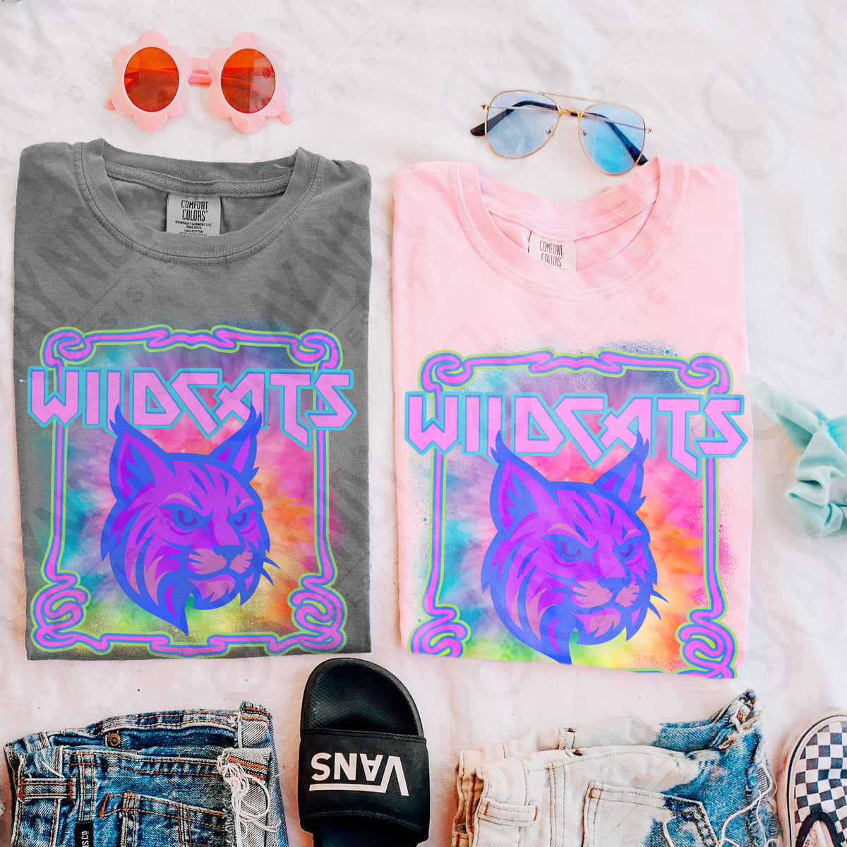 Wildcats neon tie dye (Kayndi) DTF Transfer