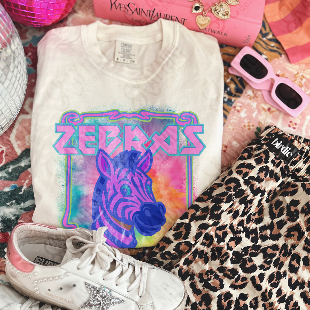 Zebras neon tie dye (Kayndi) DTF Transfer