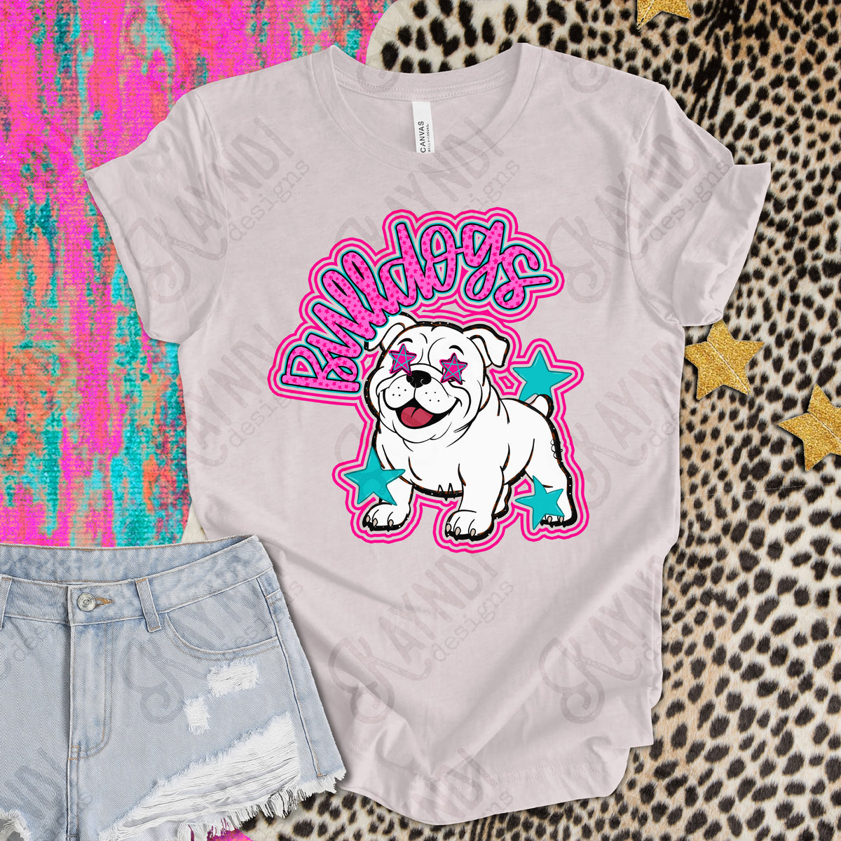 bulldogs pink friendly mascot (kayndi) DTF transfer