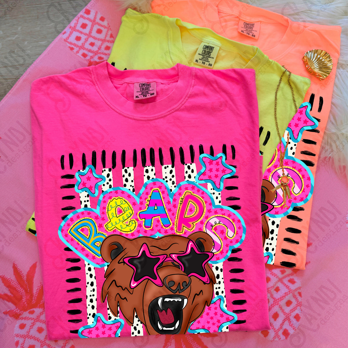 Bears doodle star sunglasses (Kayndi) DTF Transfer